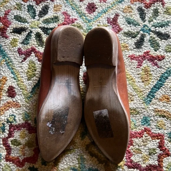 Free People Royale D’orsay Flat Brown Leather Slip-On Shoes - Picture 8 of 8